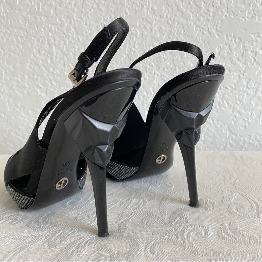 Giorgio Armani satin crystal embellished pumps - Picture 5 of 10